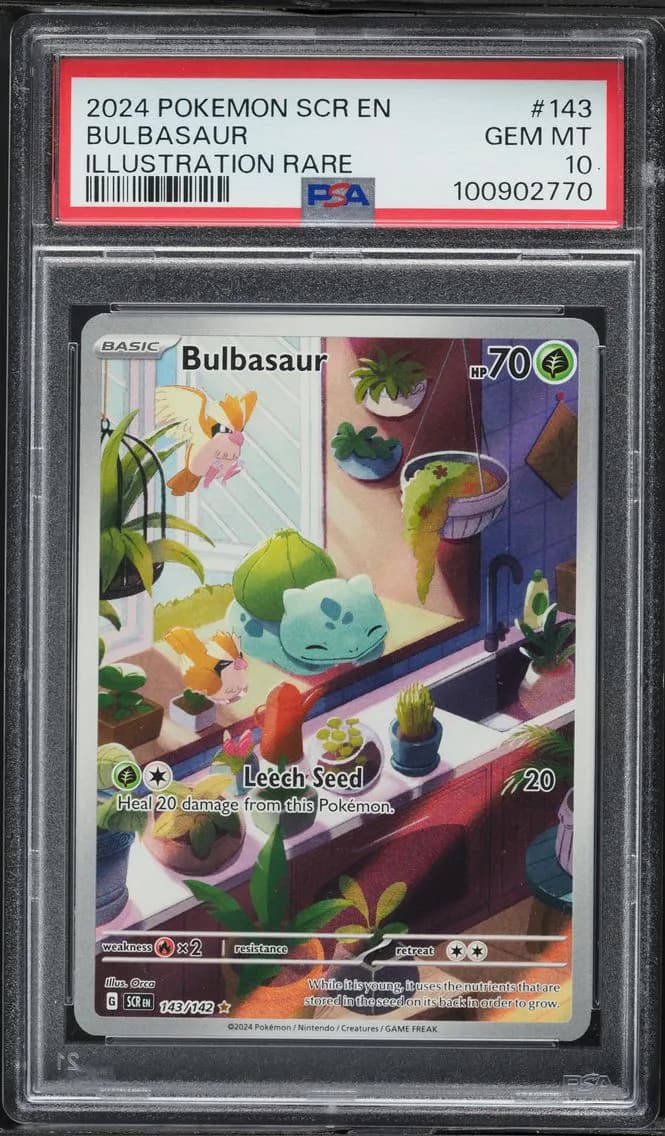 2024 #143 Bulbasaur PSA 10 Scr EN-Stellar Crown Pokemon
