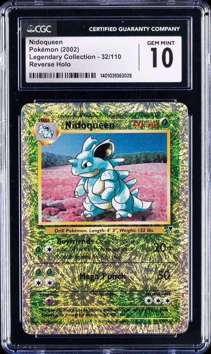 2002 #32 Nidoqueen-Reverse Foil CGC 10 Legendary Collection Pokemon