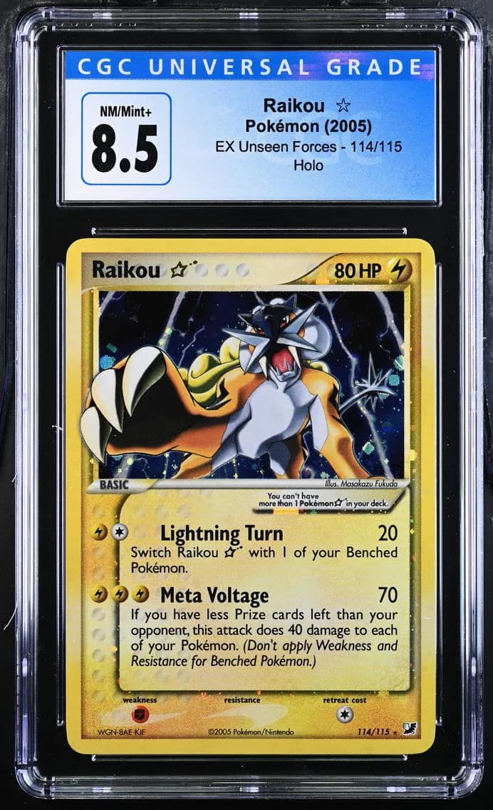 2005 #114 Raikou CGC 8.5 EX Unseen Forces - English