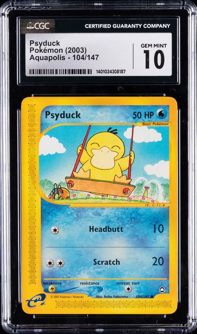 2003 #104 Psyduck CGC 10 Gem Mint Pokemon | Aquapolis