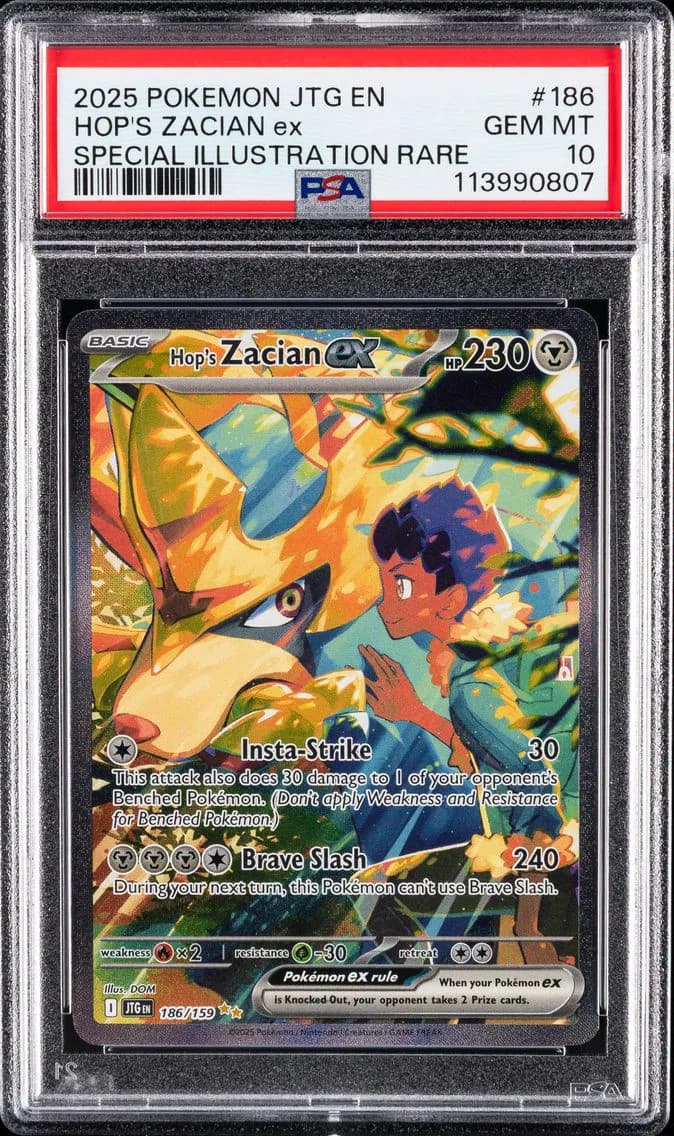 2025 #186 Hop's Zacian EX PSA 10 Jtg EN-Journey Together Pokemon