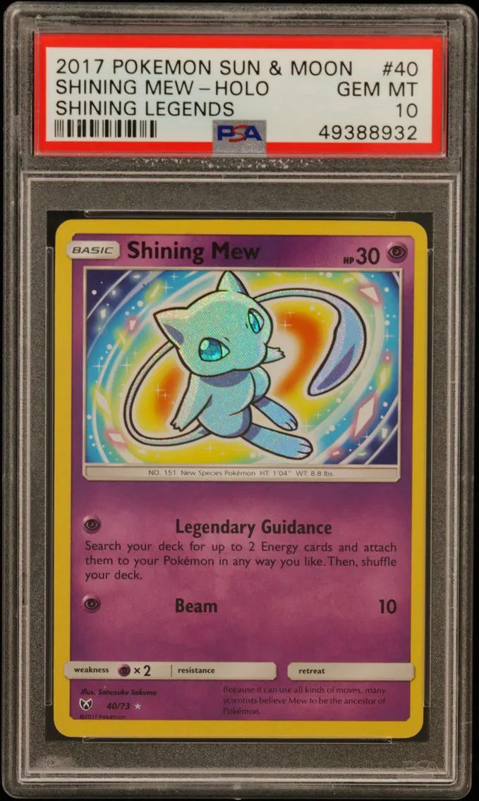 2017 #40 Shining Mew-Holo PSA 10 Sun & Moon Shining Legends