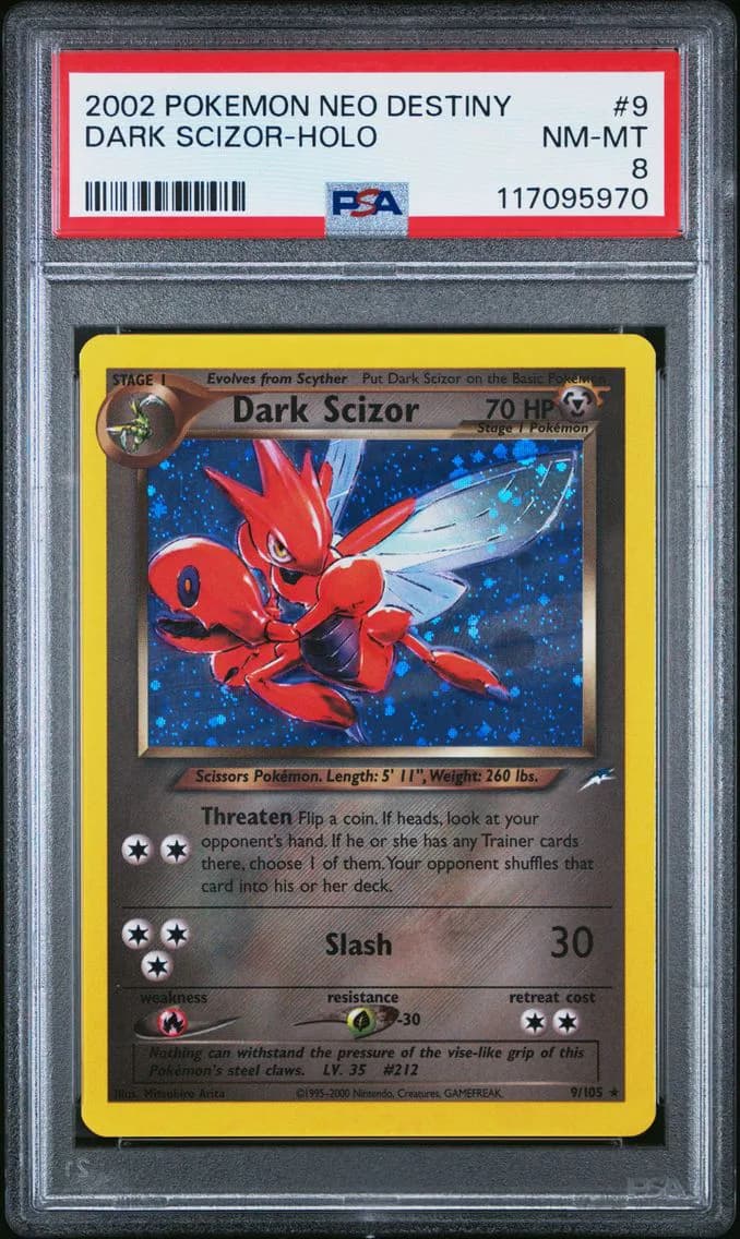 2002 #9 Dark Scizor-Holo PSA 8 Neo Destiny Pokemon