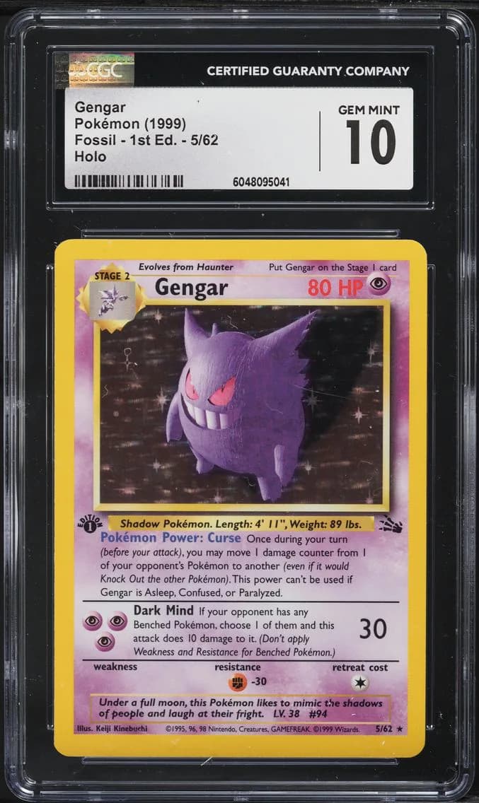 1999 #5 Gengar-Holo 1st Edition CGC 10 Fossil Pokemon