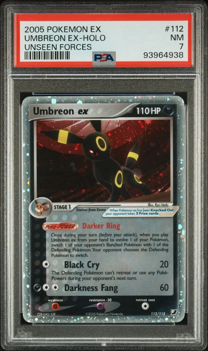 2005 #112 Umbreon EX-Holo PSA 7 EX Unseen Forces
