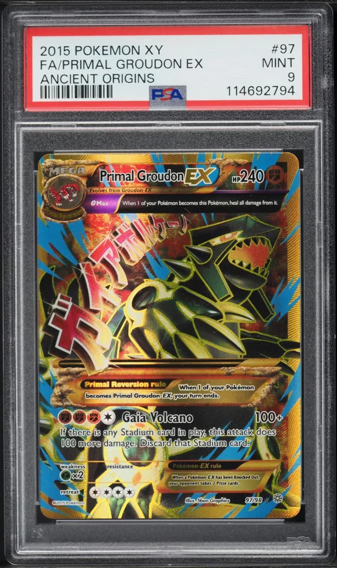 2015 #97 Full Art/Primal Groudon EX PSA 9 XY Ancient Origins Pokemon