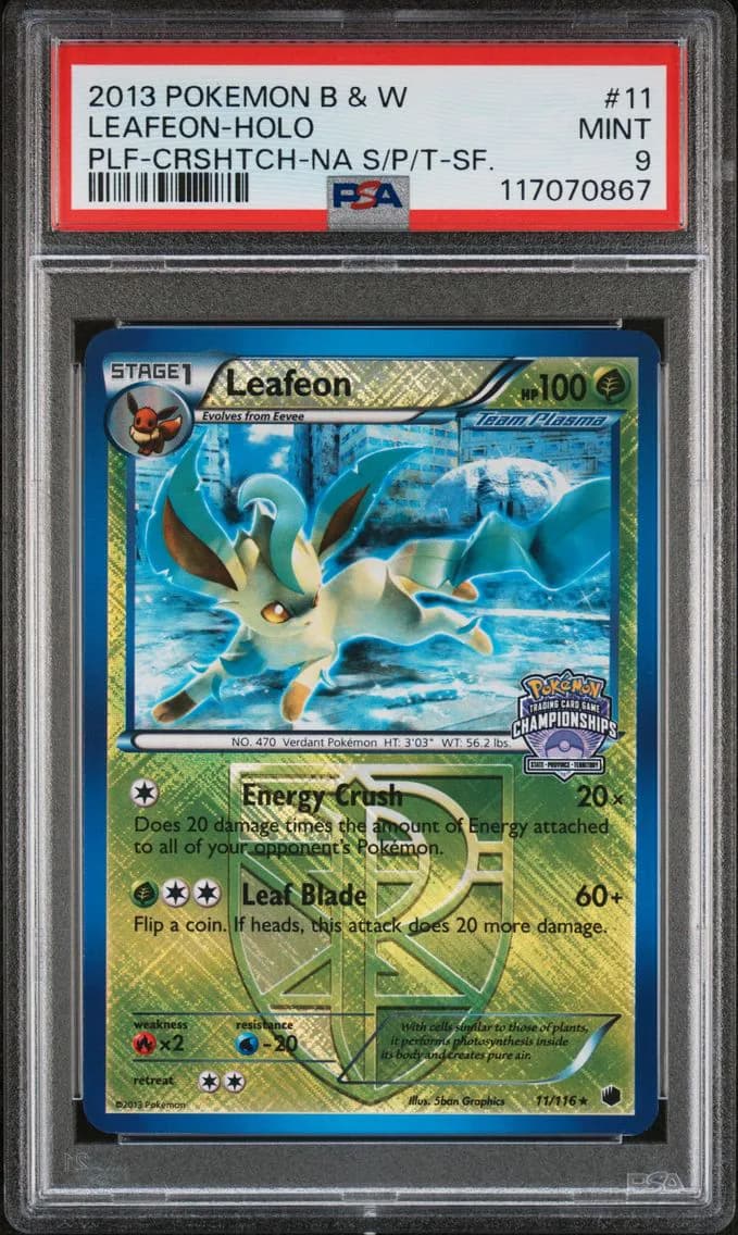 2013 #11 Leafeon-Holo PSA 9 Black & White Plasma Freeze Pokemon
