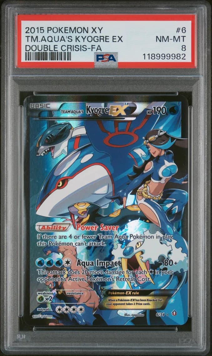 2015 #6 Full Art/Team Aqua's Kyogre EX PSA 8 XY Double Crisis