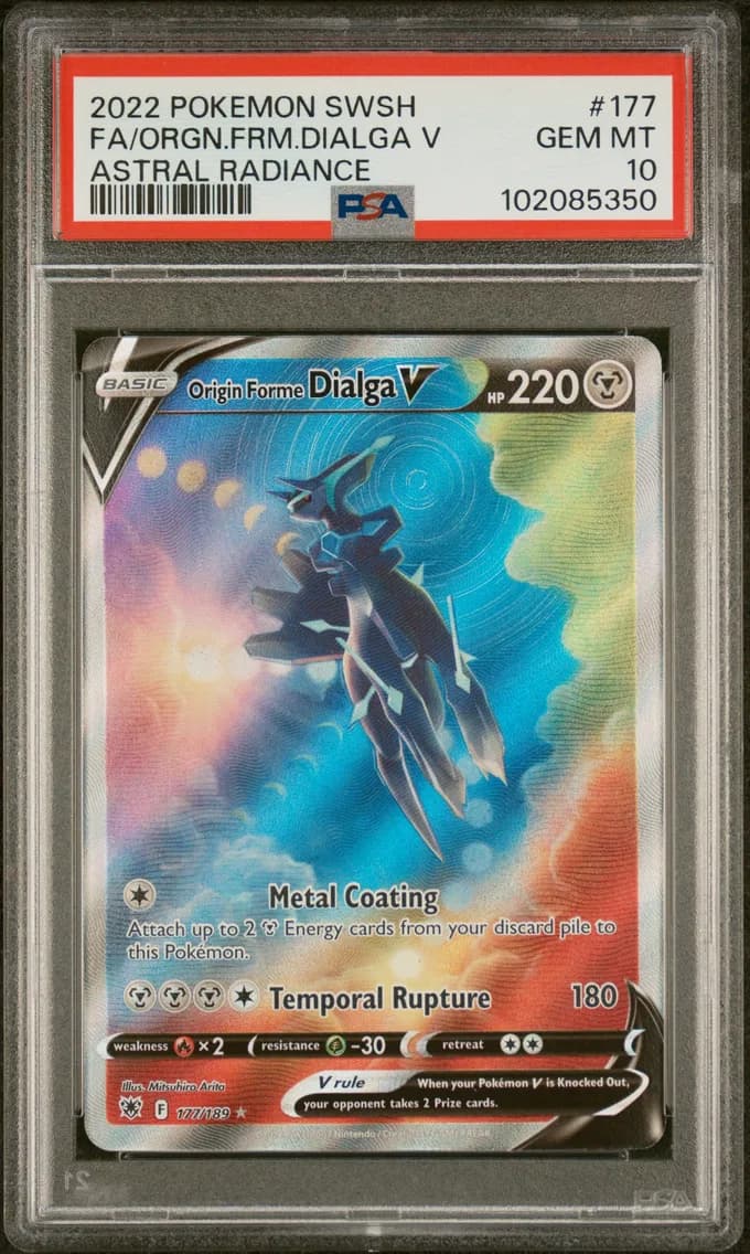 2022 #177 Full Art/Origin Forme Dialga V PSA 10 Sword & Shield Astral Radiance