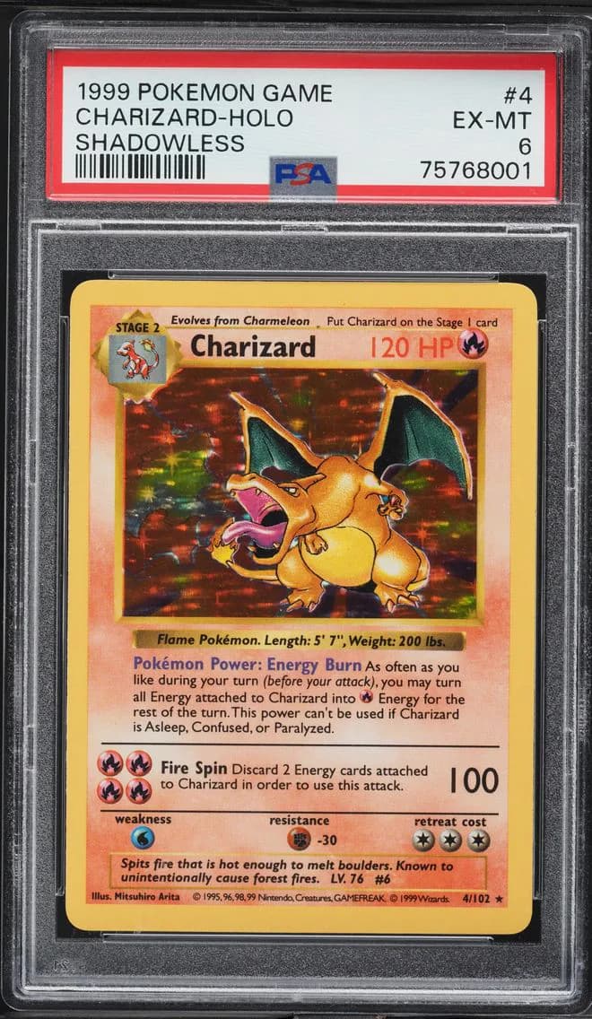 1999 #4 Charizard-Holo PSA 6 Game Pokemon