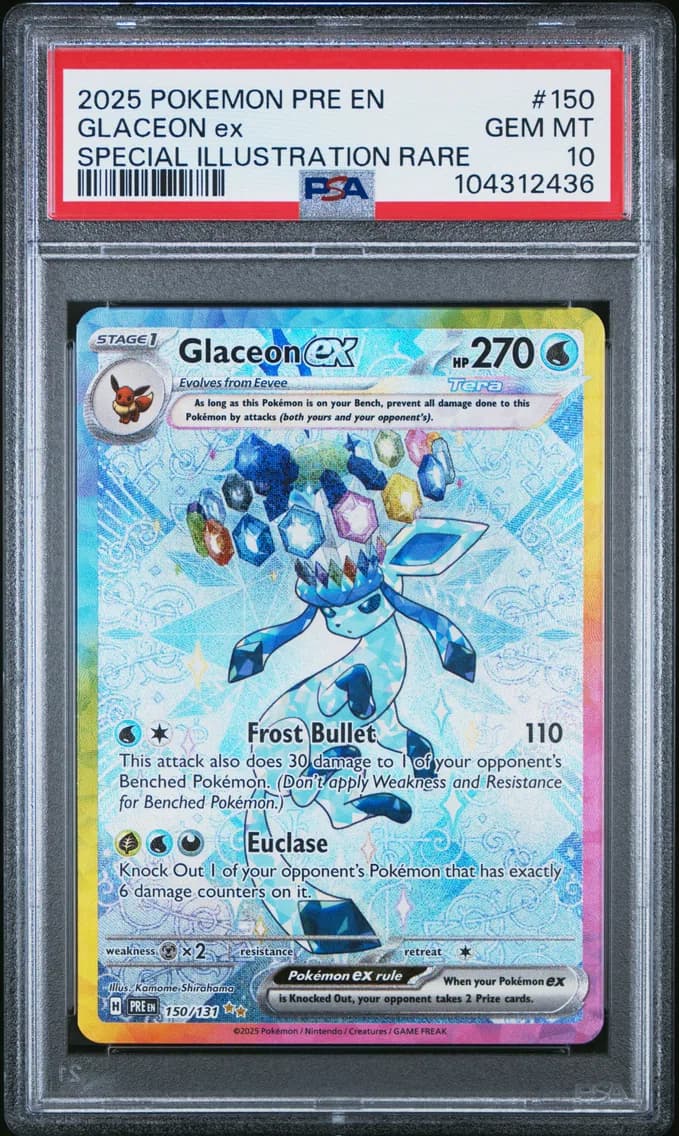 2025 #150 Glaceon EX PSA 10 Pre EN-Prismatic Evolutions