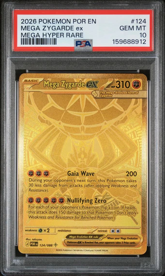 2026 #124 Mega Zygarde EX PSA 10 Por EN-Perfect Order
