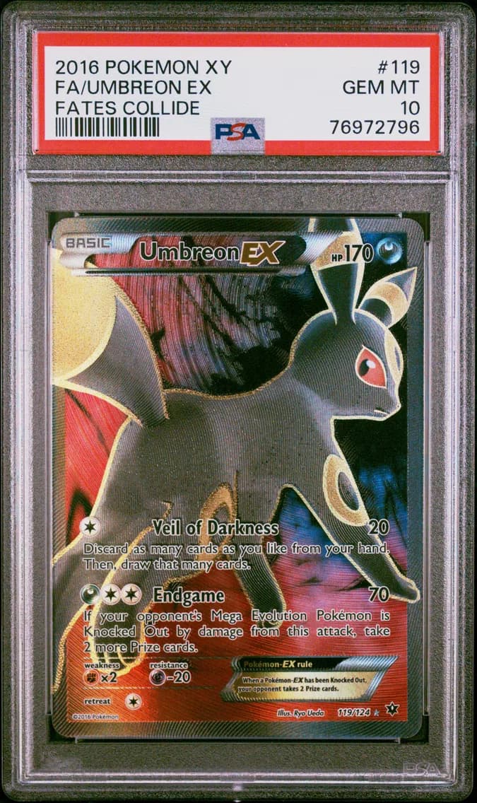 2016 #119 Full Art/Umbreon EX PSA 10 XY Fates Collide