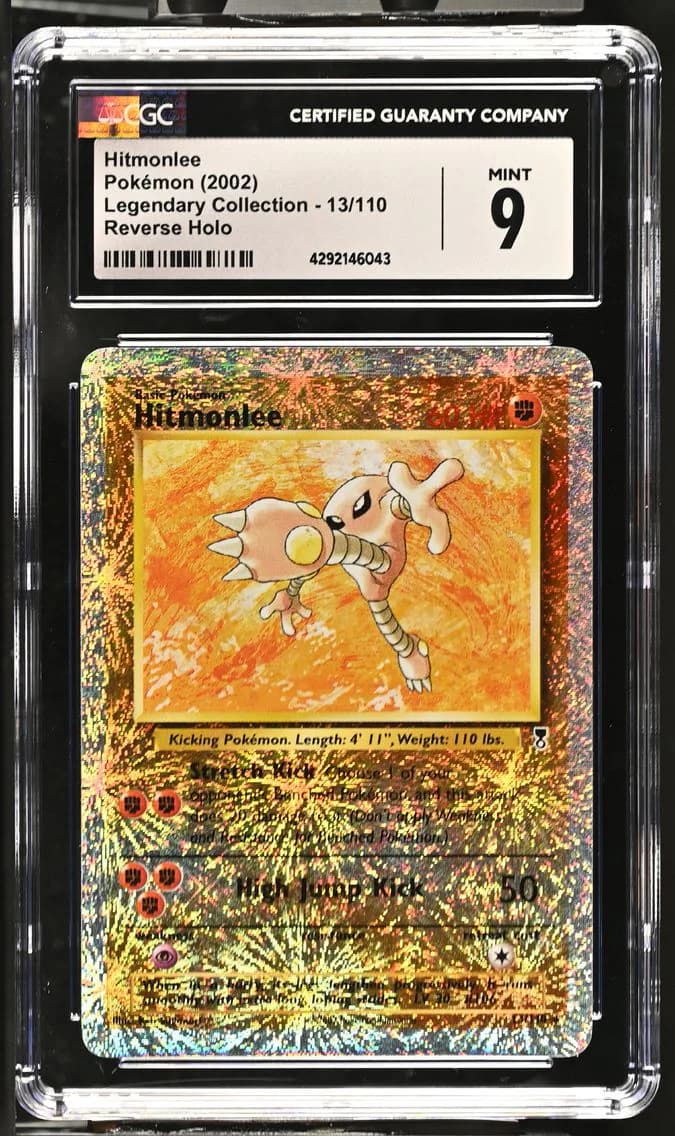 2002 #13 Hitmonlee Reverse Holo CGC 9 Legendary Collection - English