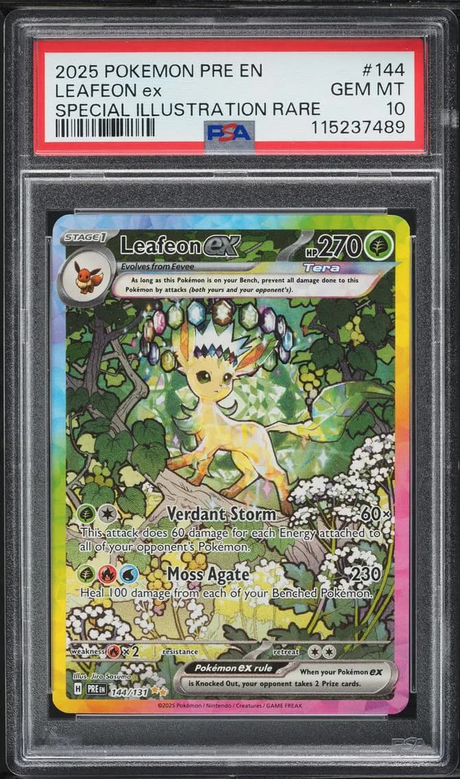 2025 #144 Leafeon EX PSA 10 Pre EN-Prismatic Evolutions Pokemon