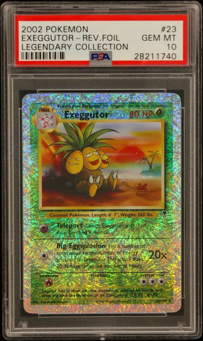2002 #23 Exeggutor-Reverse Foil PSA 10 Legendary Collection