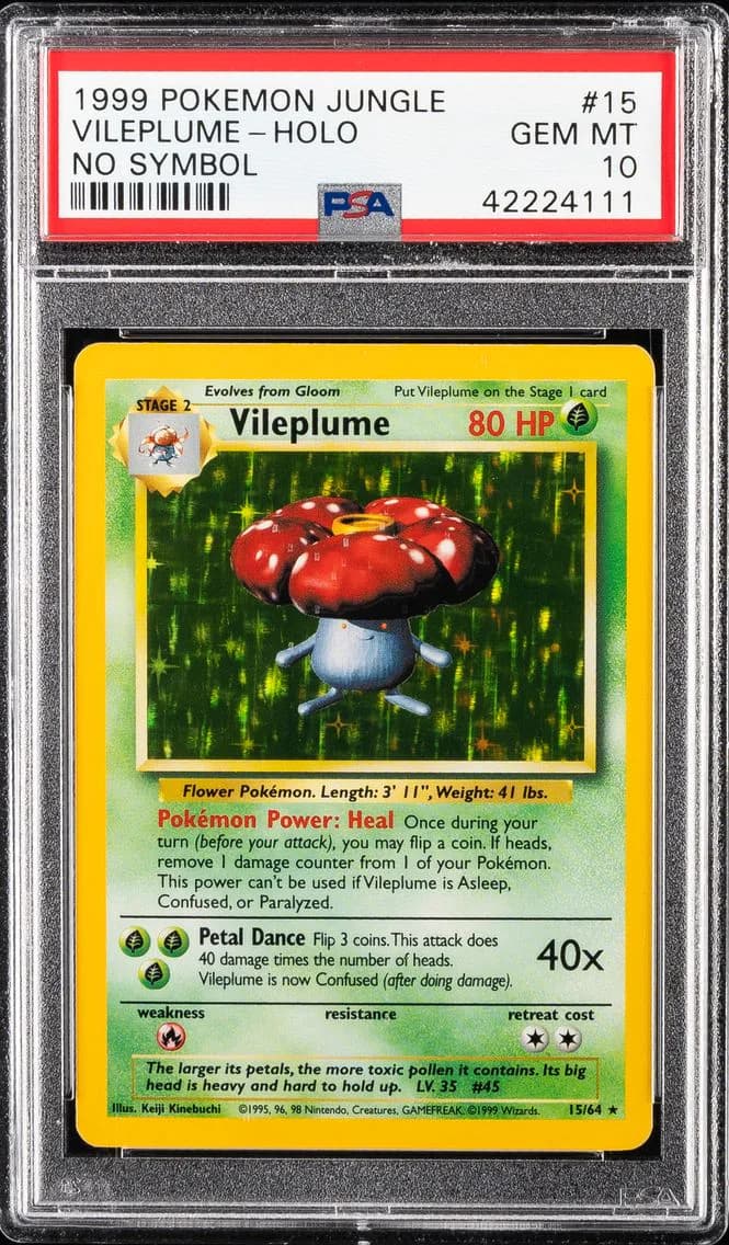 1999 #15 Vileplume-Holo PSA 10 Jungle Pokemon