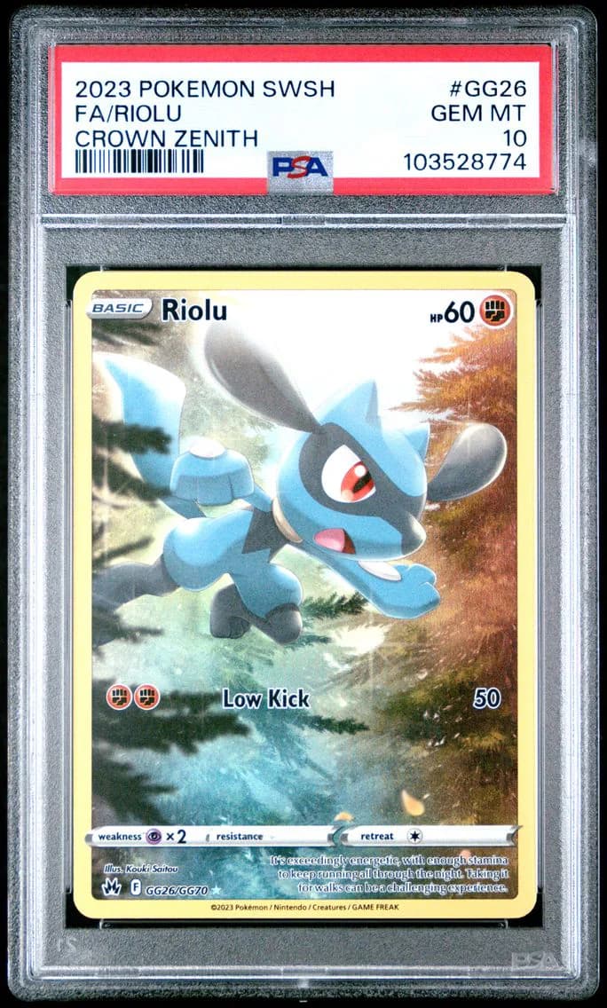 2023 #GG26 FULL ART/RIOLU PSA 10 POKEMON SWORD AND SHIELD CROWN ZENITH