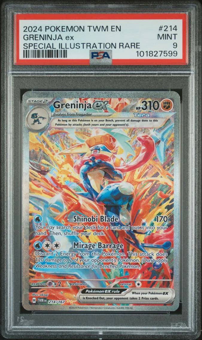 2024 #214 Greninja EX PSA 9 Twm EN-Twilight Masquerade Pokemon