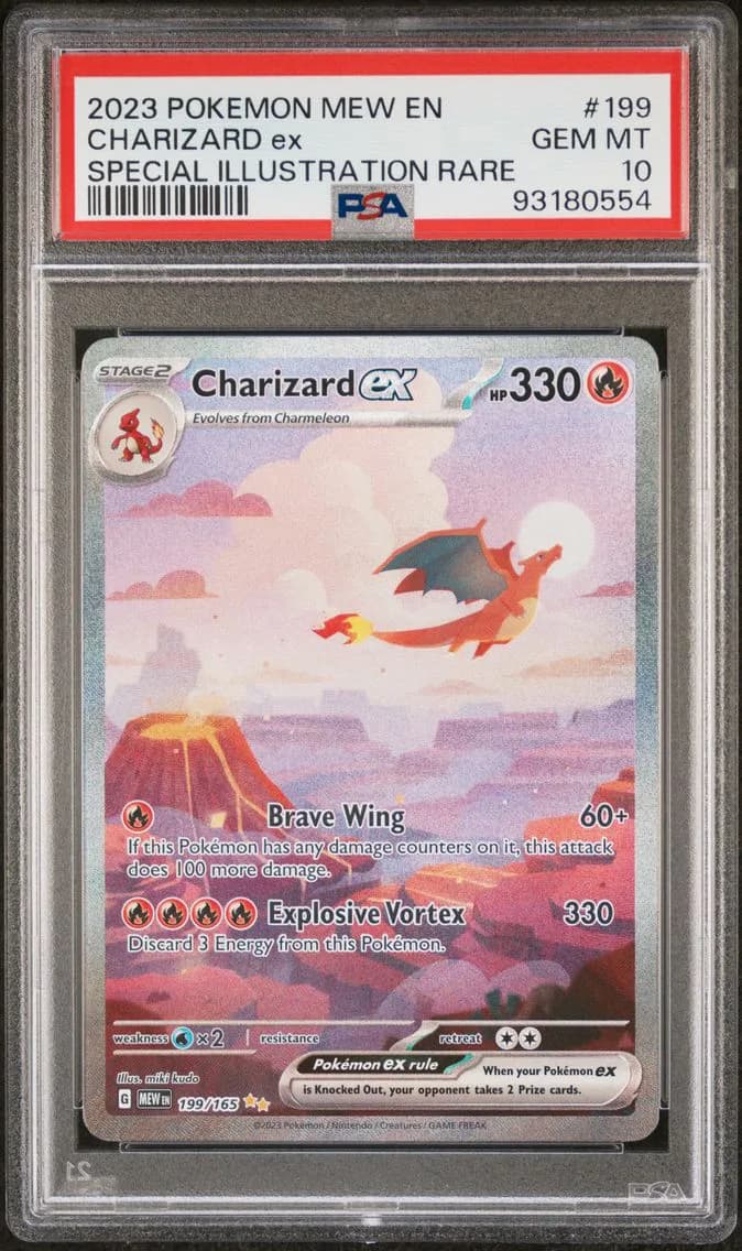 2023 #199 Charizard EX PSA 10 Mew EN-151
