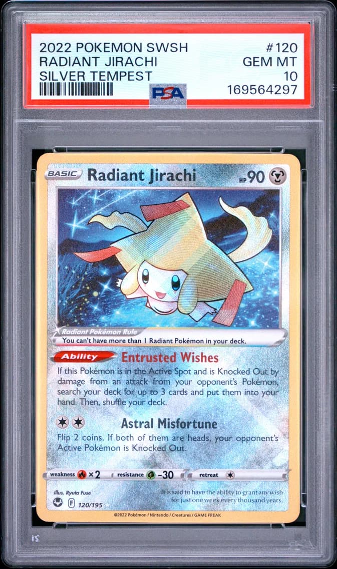 2022 #120 Radiant Jirachi PSA 10 Sword & Shield Silver Tempest