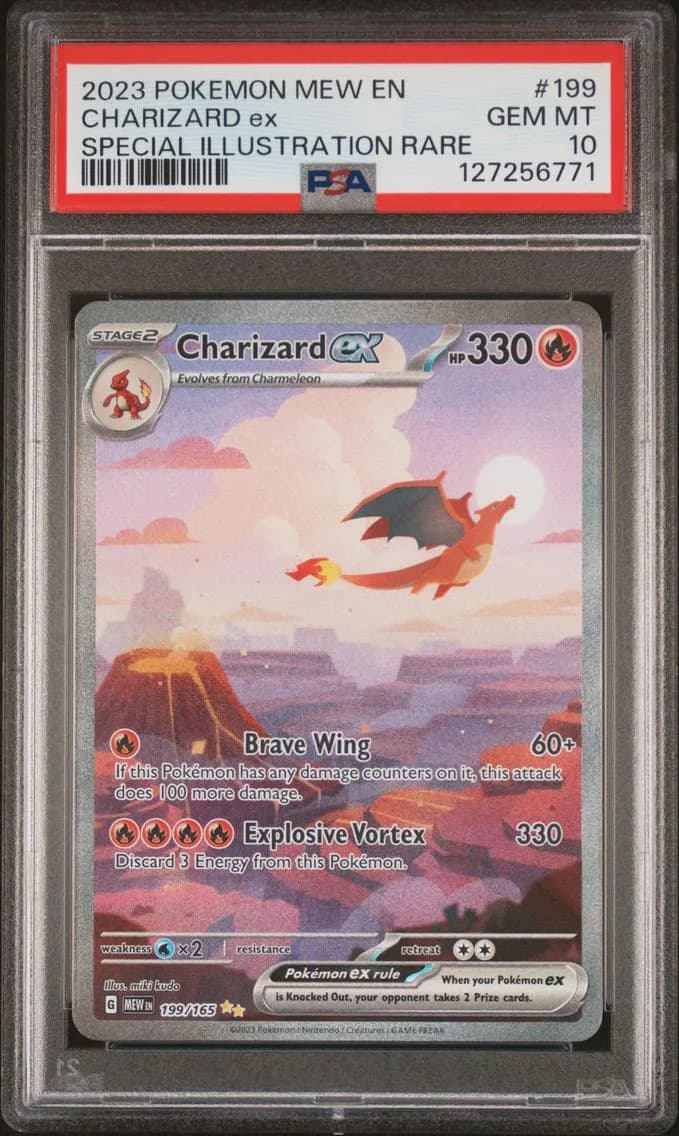 2023 #199 Charizard EX PSA 10 Mew EN-151