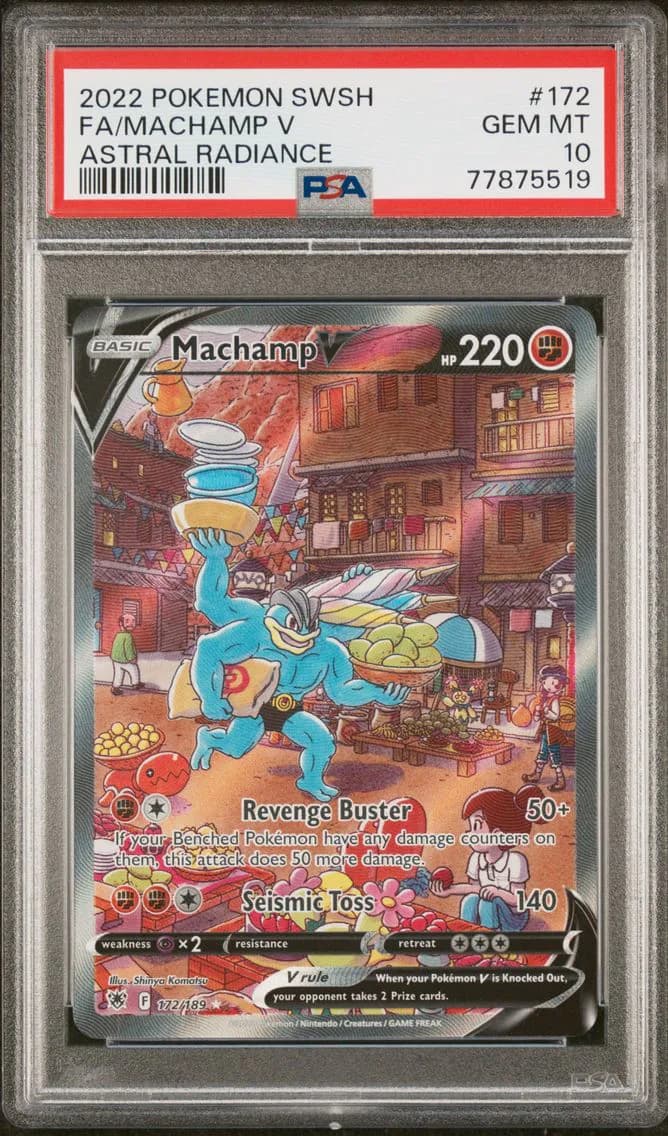 2022 #172 FULL ART/MACHAMP V PSA 10 POKEMON SWORD & SHIELD ASTRAL RADIANCE