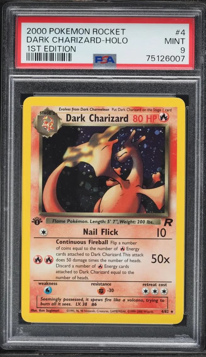 2000 #4 Team Rocket 1st Edition Holo Dark Charizard MINT PSA 9 Pokemon
