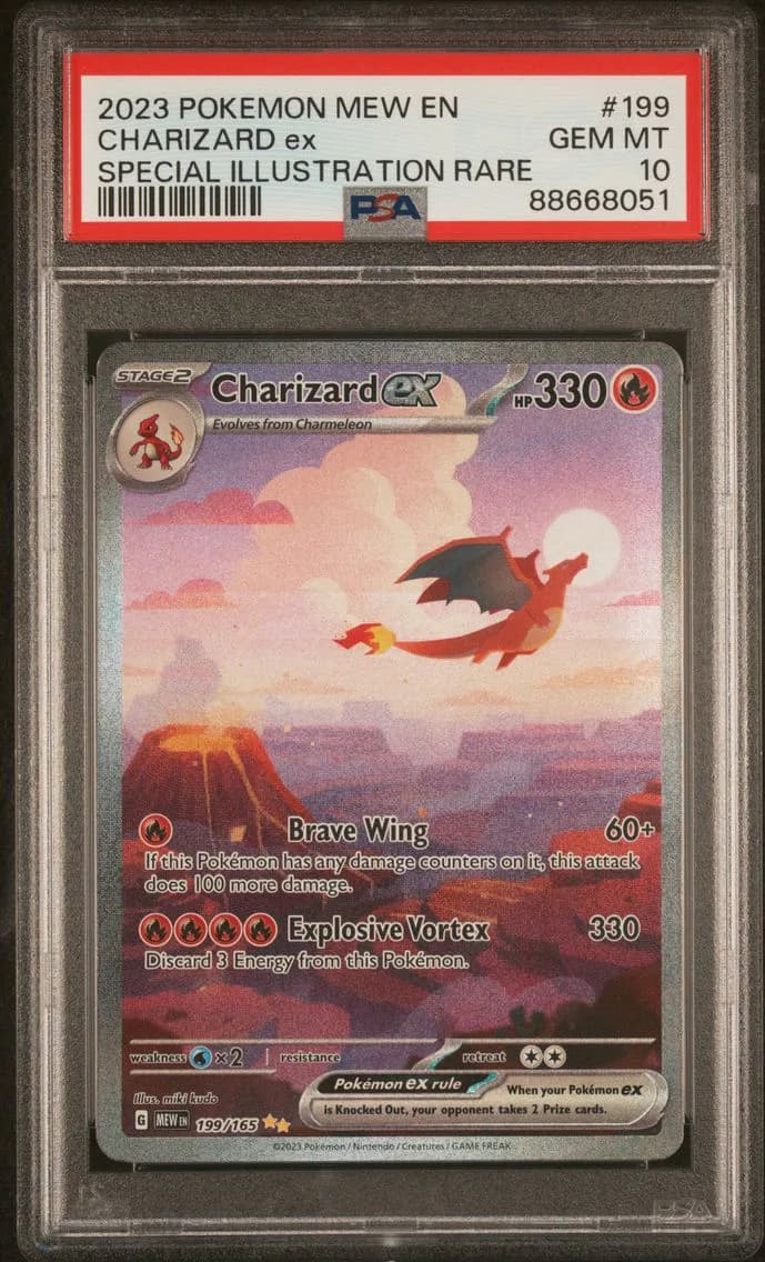 2023 #199 Charizard EX PSA 10 Mew EN-151 Pokemon