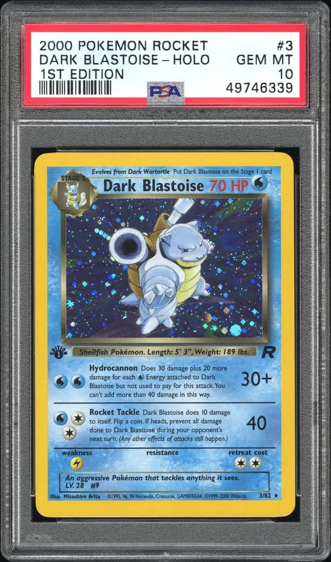 2000 #3 Dark Blastoise-Holo 1st Edition PSA 10 Rocket