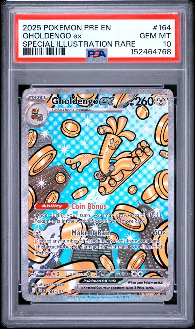 2025 #164 Gholdengo EX PSA 10 Pre EN-Prismatic Evolutions