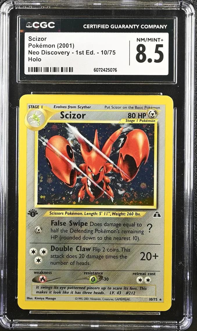 2001 #10 Scizor CGC 8.5 Neo Discovery - 1st Edition - English