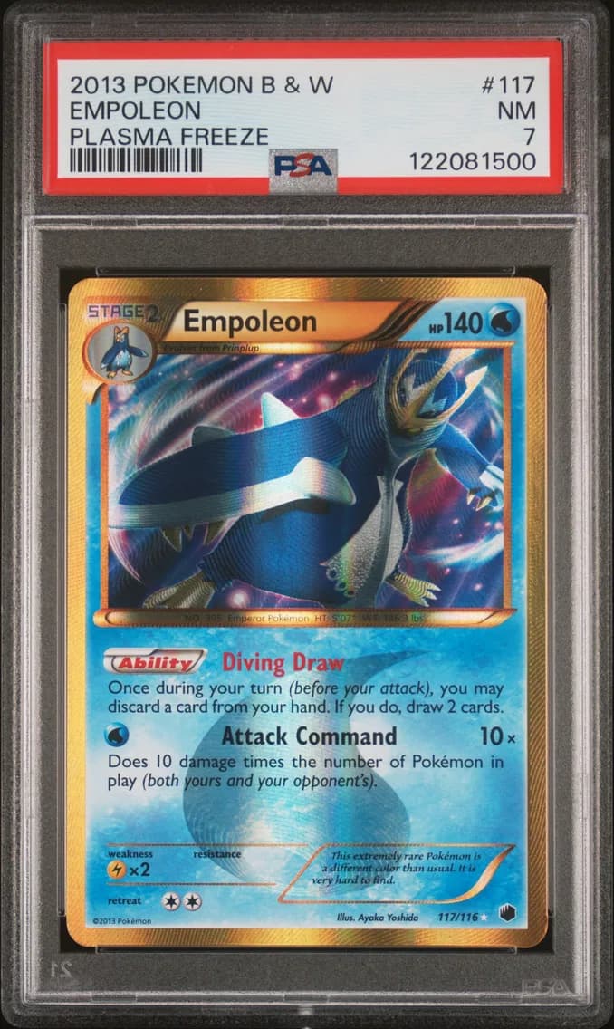 2013 #117 Empoleon PSA 7 Black & White Plasma Freeze