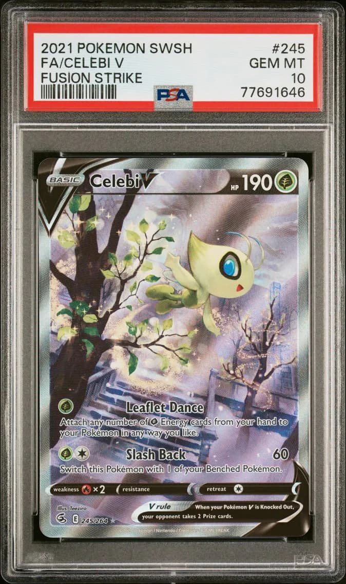 2021 #245 Full Art/Celebi V PSA 10 Sword & Shield Fusion Strike