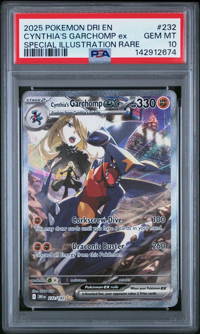 2025 #232 Cynthia's Garchomp EX PSA 10 Dri EN-Destined Rivals