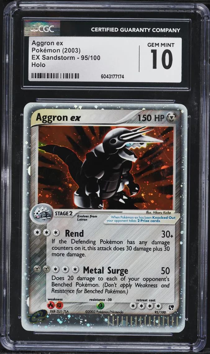 2003 #95 Aggron EX-Holo CGC 10 EX Sandstorm Pokemon