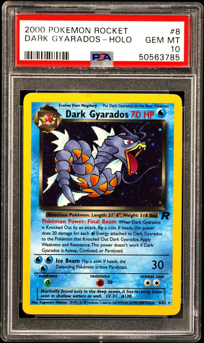 2000 #8 Dark Gyarados-Holo PSA 10 Rocket