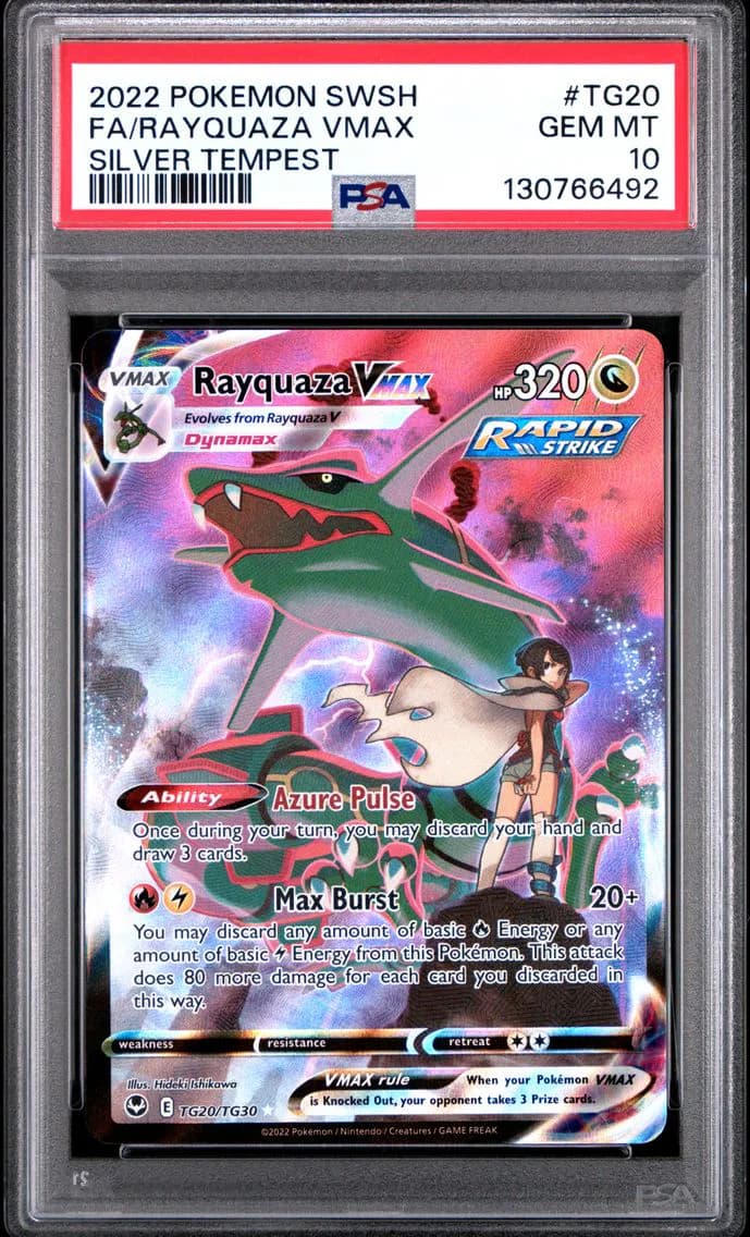 2022 #TG20 Full Art/Rayquaza Vmax PSA 10 Sword & Shield Silver Tempest