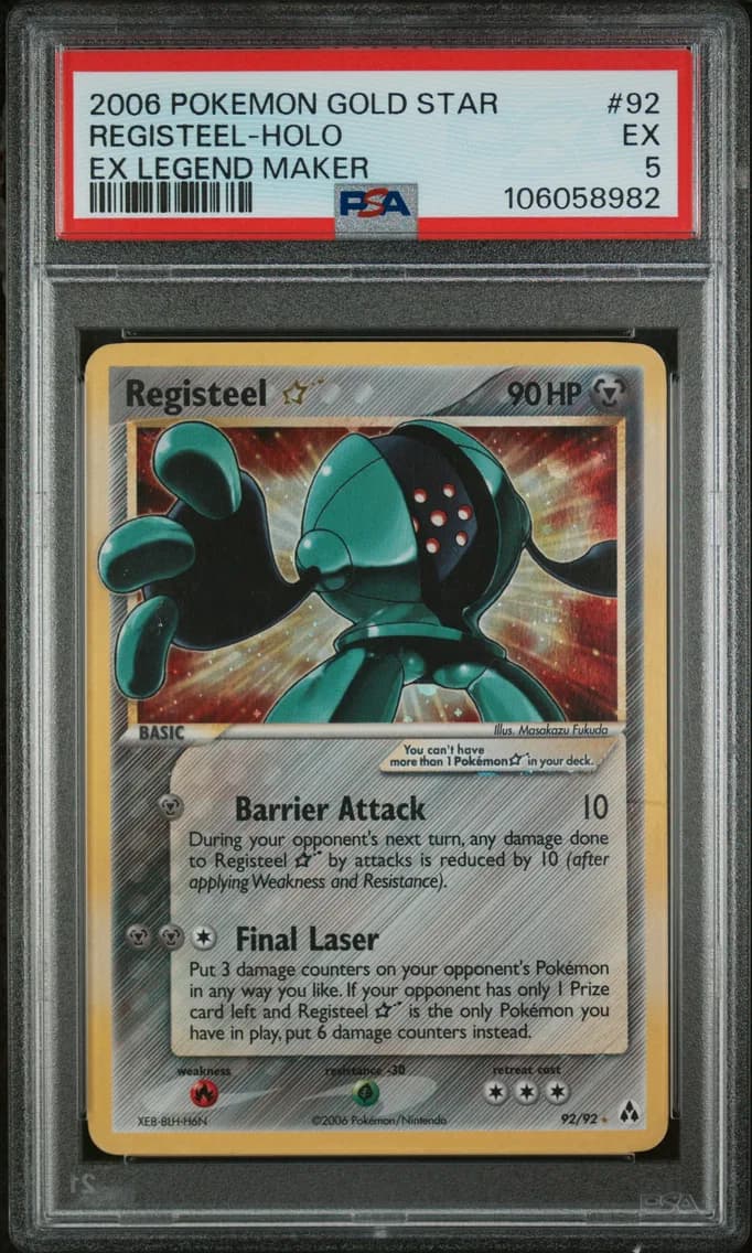 2006 #92 Registeel-Holo Gold Star PSA 5 EX Legend Maker