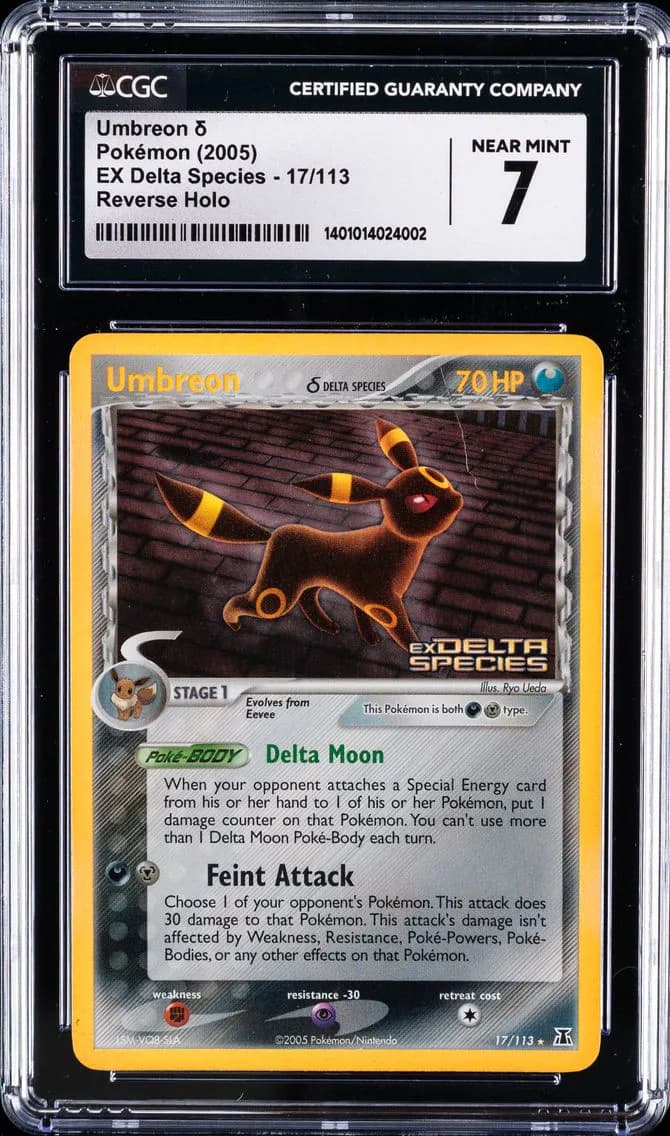 2005 #17 Umbreon Reverse Holo CGC 7 EX Delta Species - English Pokemon