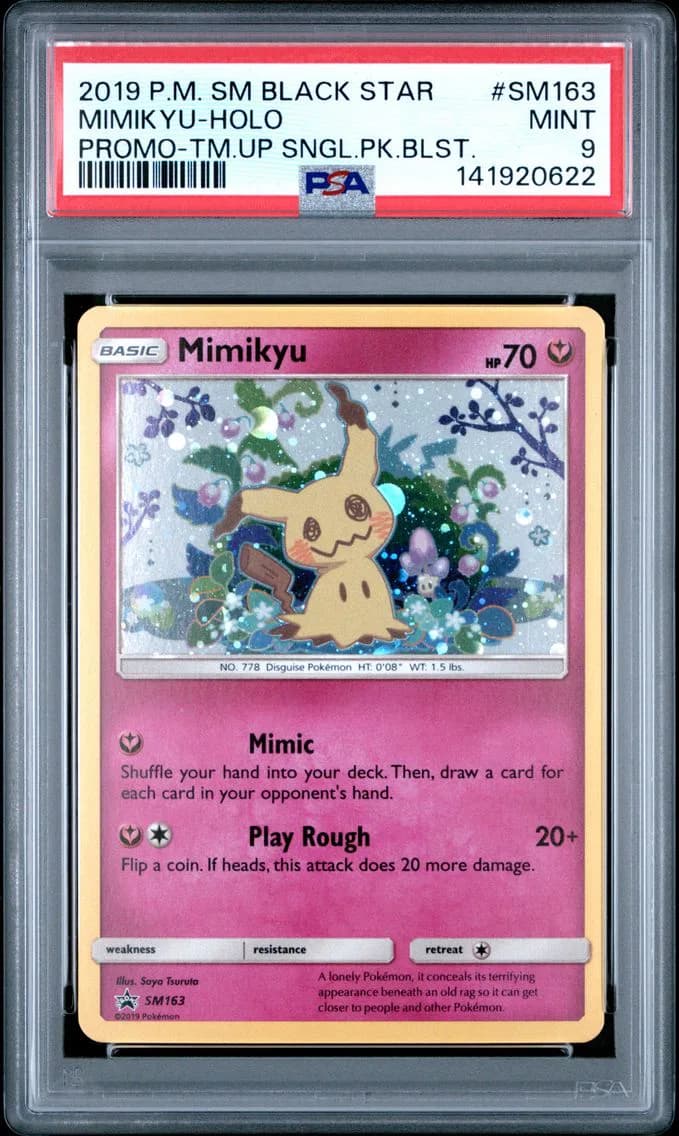 2019 #SM163 Mimikyu-Holo PSA 9 SM Black Star Promo Pokemon