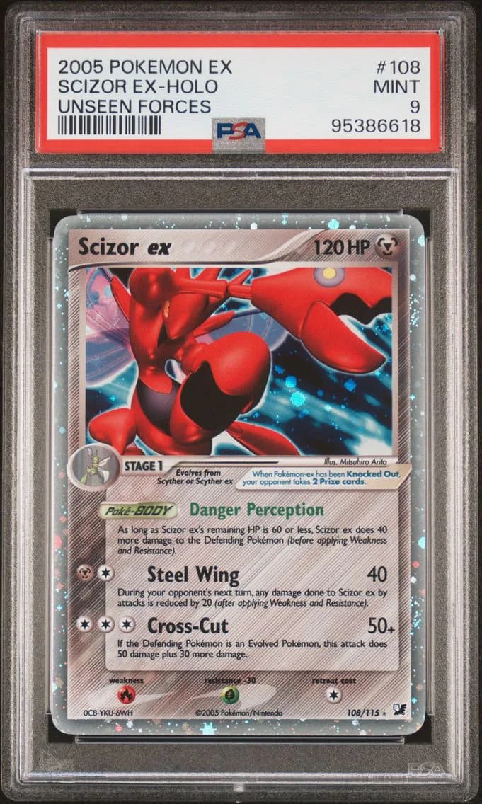 2005 #108 Scizor EX-Holo PSA 9 E