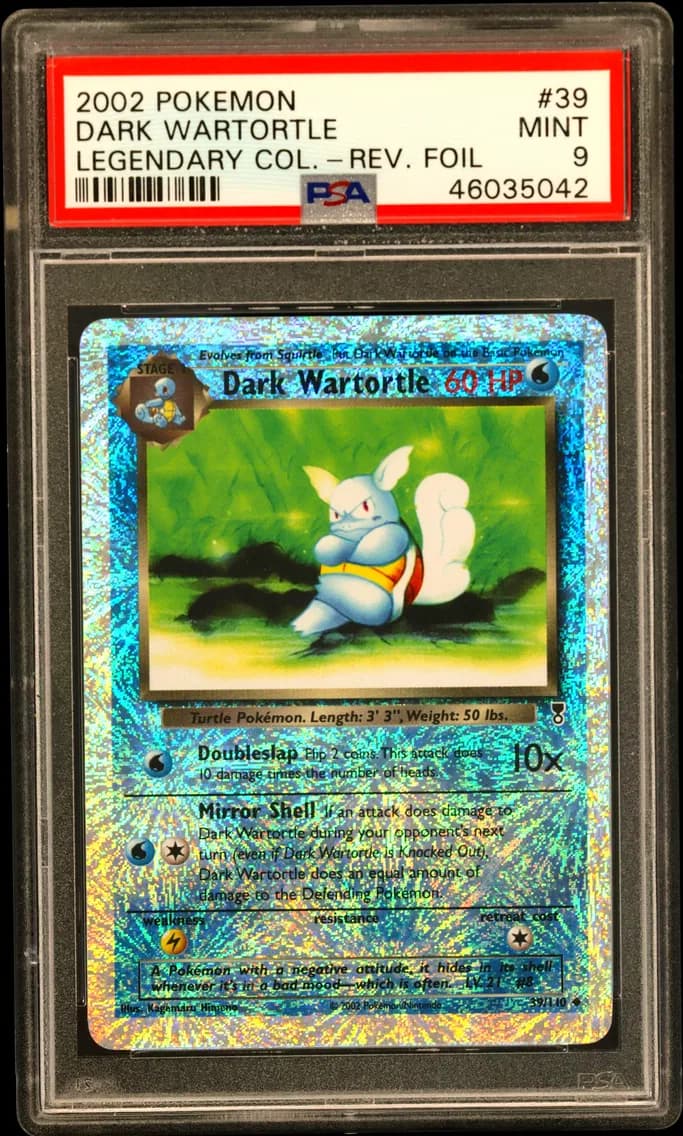 2002 #39 Dark Wartortle-Reverse Foil PSA 9 Legendary Collection