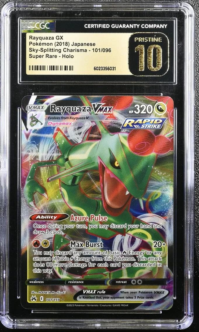 2023 #101 SWORD & SHIELD CROWN ZENITH RAYQUAZA VMAX CGC 10 PRISTINE POKEMON