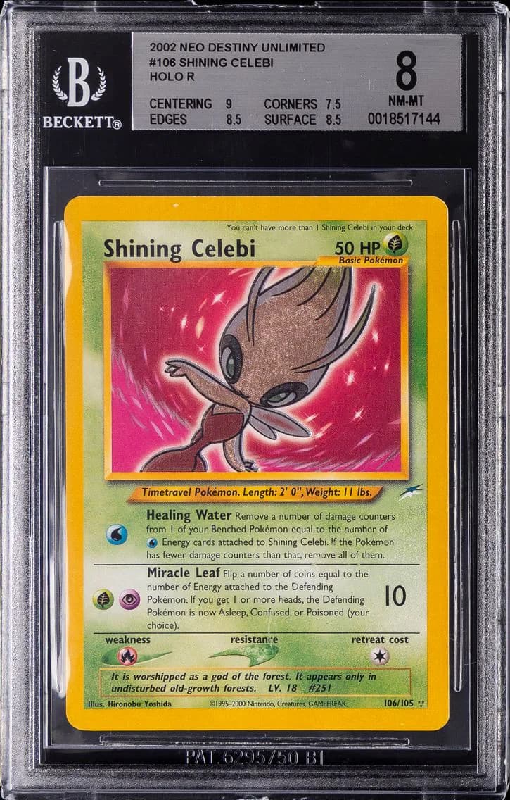 2002 #106 Shining Celebi BGS 8 Neo Destiny Pokemon