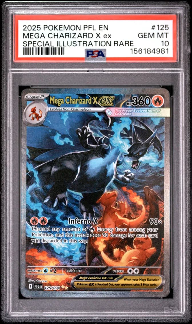 2025 #125 Mega Charizard X EX PSA 10 Pfl EN-Phantasmal Flames