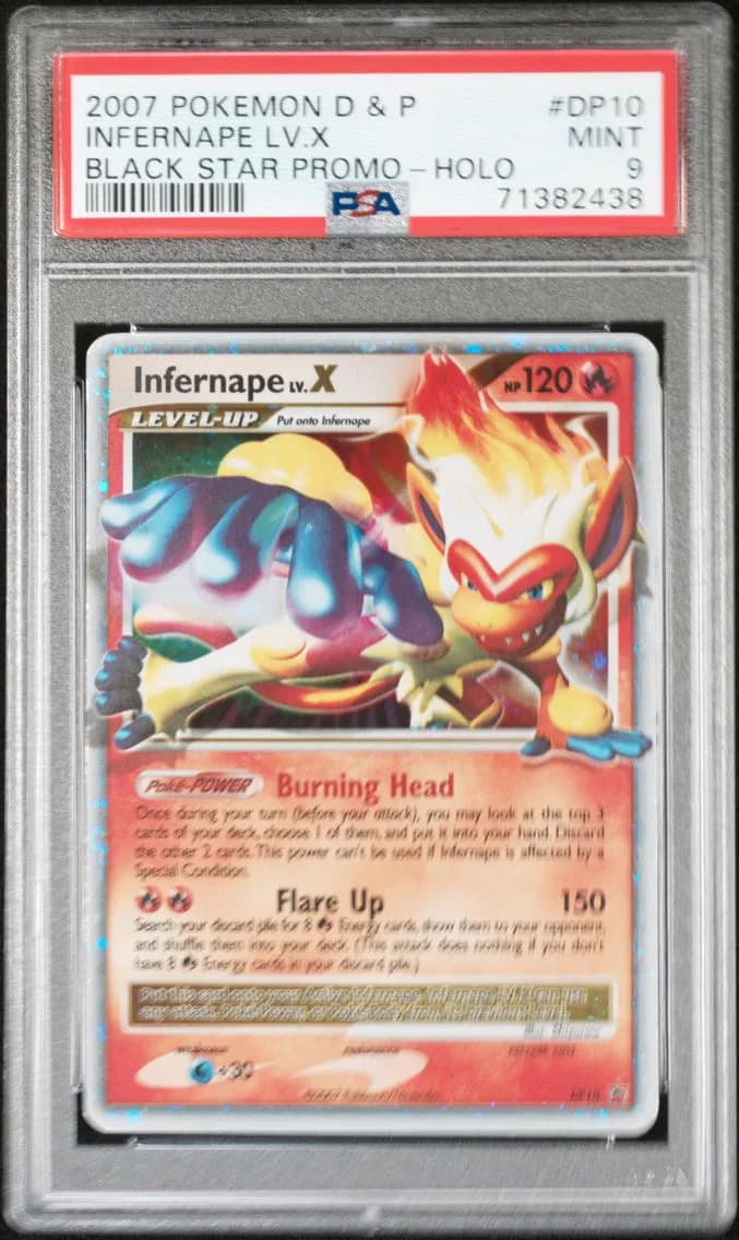 2007 #DP10 Infernape LV.X PSA 9 Diamond & Pearl Black Star Promo