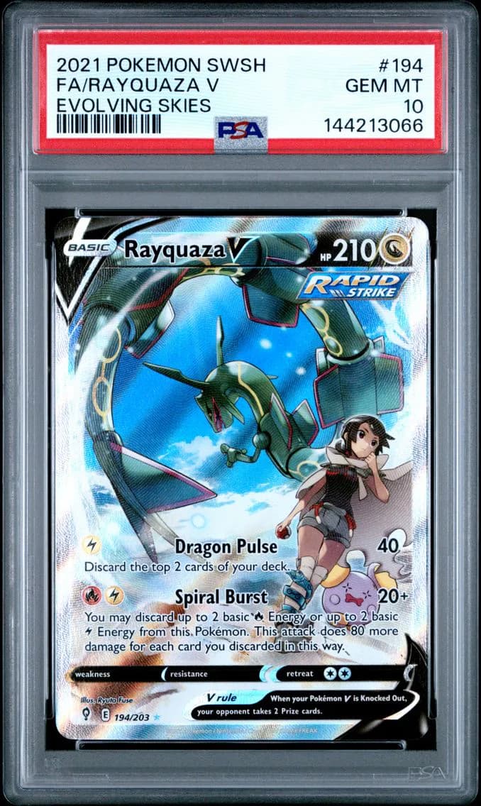 2021 #194 Full Art/Rayquaza V PSA 10 Sword & Shield Evolving Skies