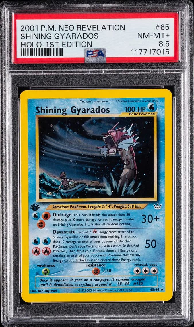 2001 #65 Shining Gyarados-Holo 1st Edition PSA 8.5 Neo Revelation Pokemon