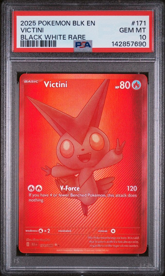 2025 #171 Victini PSA 10 Blk EN-Black Bolt